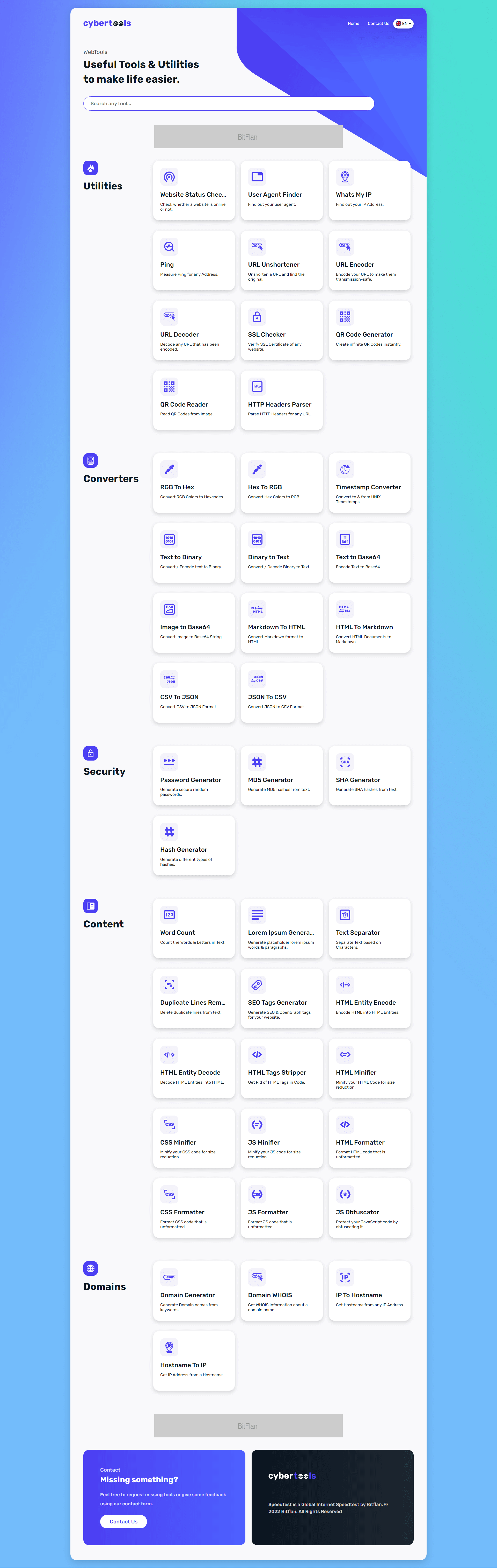⚙️ CyberTools -- The Ultimate Collection of Web Utilities and Online Tools